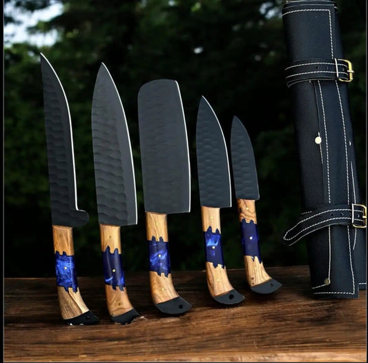 Custom Kitchen Knives Set - Masterfully Crafted for Culinary Excellence | Stainless Steel | Home Use | Home