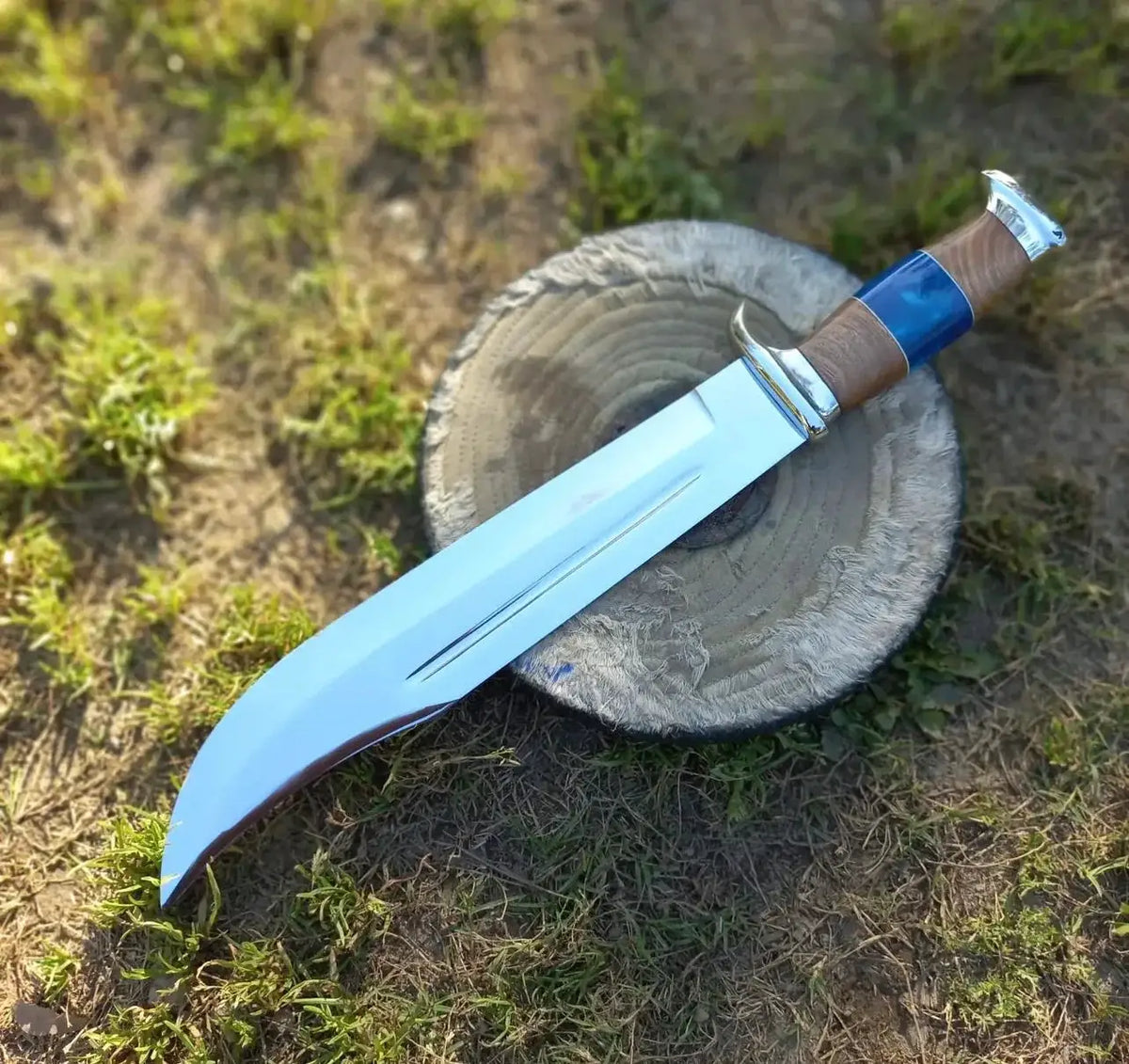 Crocodile Dundee Bowie Knife by Paul Hogan (Style 2) | Custom 16 Inch 440C Steel Blade with | 16 Inch | Olive Wood | crocadile dundee bowie knife
