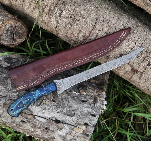 Custom Handmade Damascus Fillet Knife - 67 Layers Flexible Fishing Knife | 13 Inch | Steel | fishing fillet Knife
