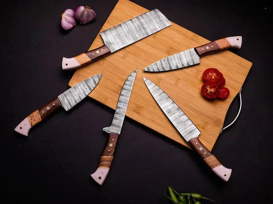 Custom Handmade Damascus Kitchen Knife - 8" Blade | 8 Inch | Damascus Steel | Kitchen Knives Set