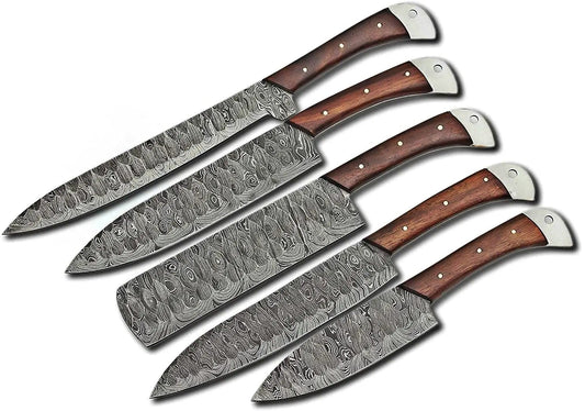 "Damascus Steel Knife Sets - Custom Handmade 9” to 13” Blades" | Damascus Steel | Kitchen Knives Set | Home