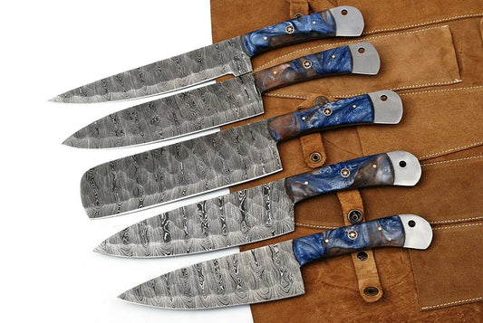 DAMASCUS KITCHEN CHEF KNIVES SET | 10.75 Inch | Resin | Kitchen Knives Set