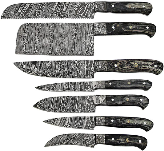 DAMASCUS KITCHEN KNIVES SET | 8.5 Inch | Steel | Home