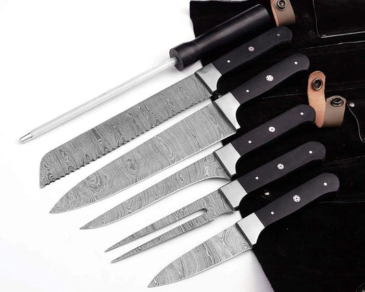 DAMASCUS KITCHEN KNIVES SET (Style 2) | 8.5 Inch | Steel | Home