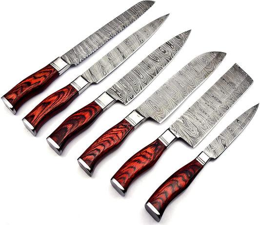 DAMASCUS KITCHEN KNIVES SET (Style 2) | 10 Inch | Steel | Home