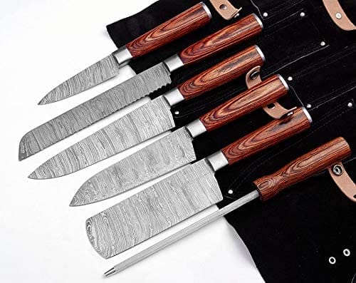 DAMASCUS KITCHEN KNIVES SET (Style 2) | 8 Inch | Steel | Home