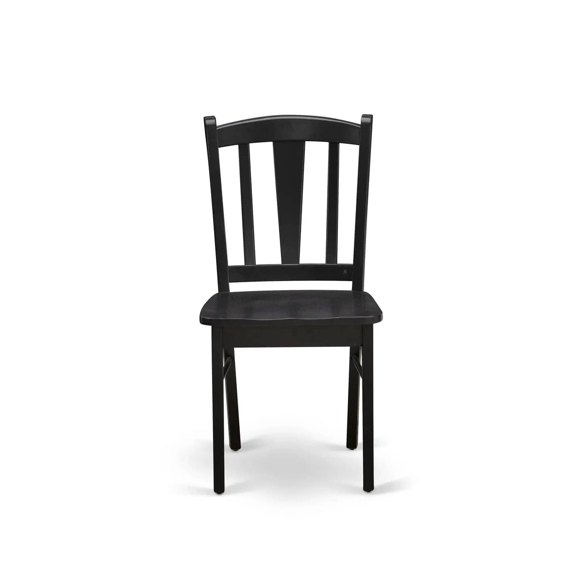 EAST WEST FURNITURE ANDL5-BLK-W 5-Pc Kitchen Dining Room Set- 4 Dining Chairs and | 5-Piece Set | Solid Wood | Wooden Seat and Slatted Chair Back (Black Finish)