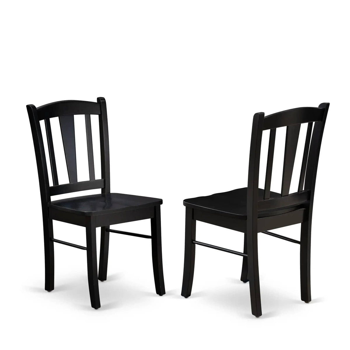 EAST WEST FURNITURE ANDL5-BLK-W 5-Pc Kitchen Dining Room Set- 4 Dining Chairs and | 5-Piece Set | Solid Wood | Wooden Seat and Slatted Chair Back (Black Finish)