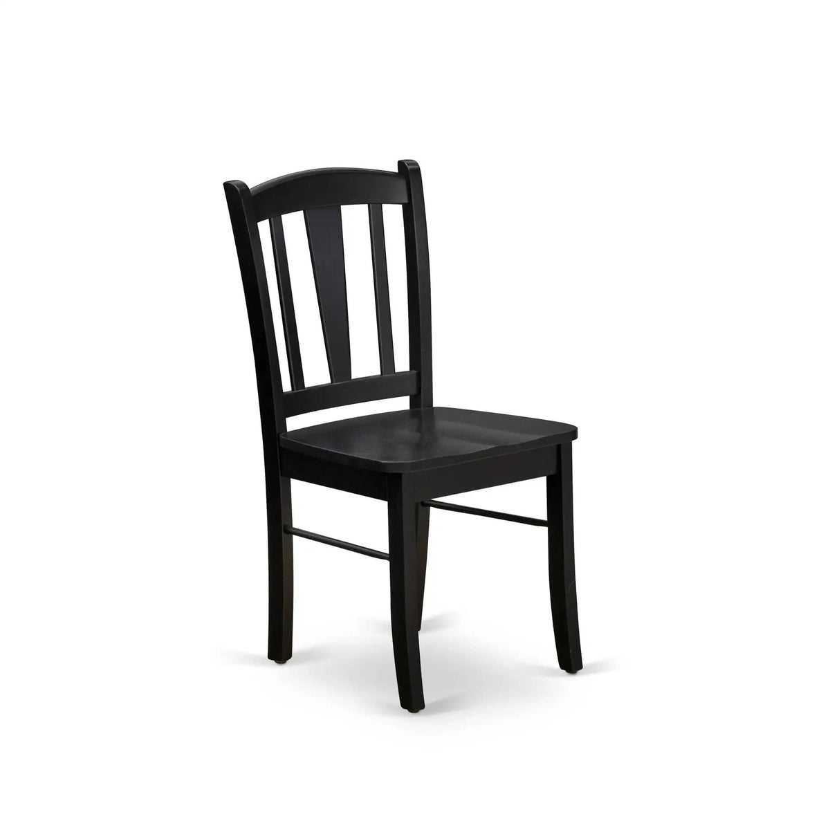 EAST WEST FURNITURE ANDL5-BLK-W 5-Pc Kitchen Dining Room Set- 4 Dining Chairs and | 5-Piece Set | Solid Wood | Wooden Seat and Slatted Chair Back (Black Finish)