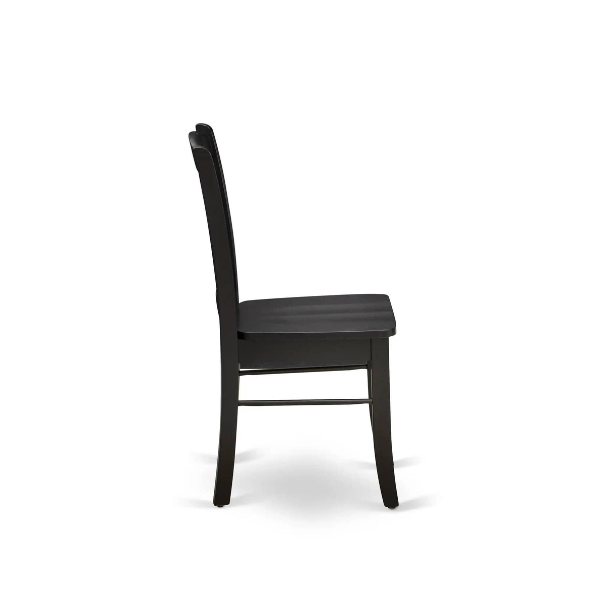 EAST WEST FURNITURE ANDL5-BLK-W 5-Pc Kitchen Dining Room Set- 4 Dining Chairs and | 5-Piece Set | Solid Wood | Wooden Seat and Slatted Chair Back (Black Finish)