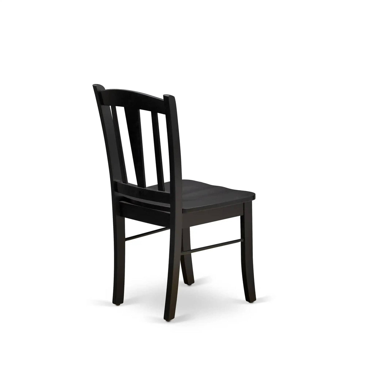 EAST WEST FURNITURE ANDL5-BLK-W 5-Pc Kitchen Dining Room Set- 4 Dining Chairs and | 5-Piece Set | Solid Wood | Wooden Seat and Slatted Chair Back (Black Finish)