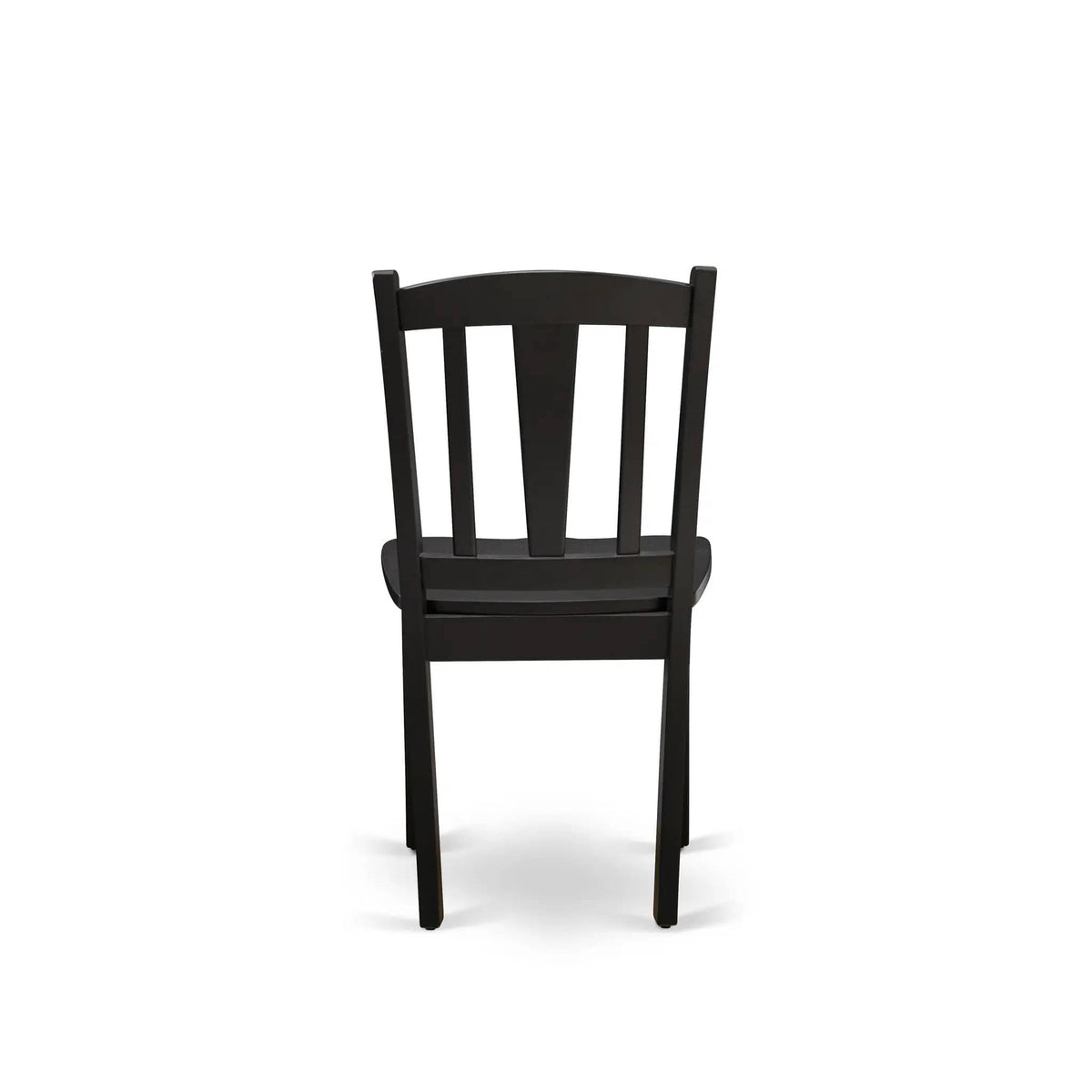 EAST WEST FURNITURE ANDL5-BLK-W 5-Pc Kitchen Dining Room Set- 4 Dining Chairs and | 5-Piece Set | Solid Wood | Wooden Seat and Slatted Chair Back (Black Finish)