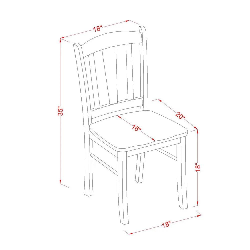 EAST WEST FURNITURE ANDL3-MAH-W 3-Piece Dinette Room Set- 2 Dining Room Chair and | 3-Piece Set | Solid Wood | Mahogany Finish