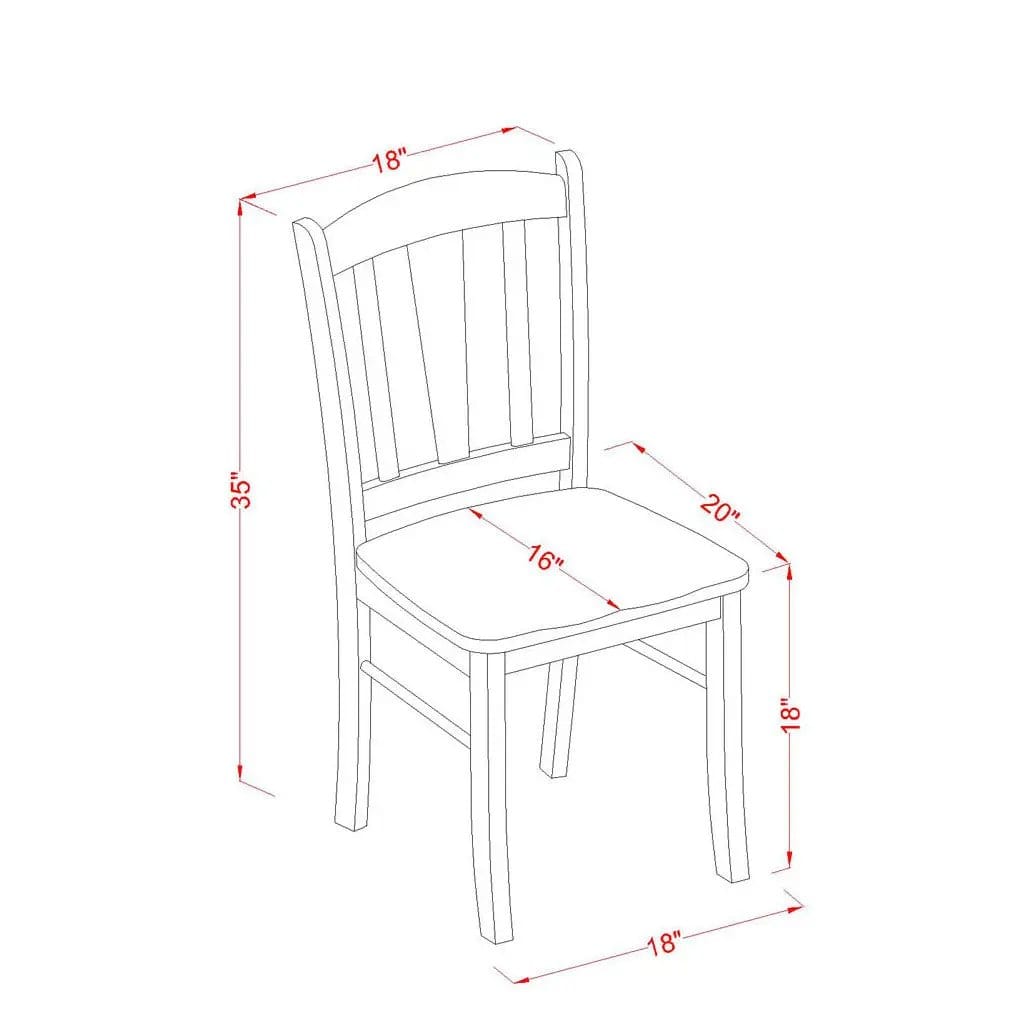 EAST WEST FURNITURE ANDL3-OAK-W 3-Piece Dinette Room Set- 2 Kitchen Dining Chair and | 3-Piece Set | Solid Wood | Oak Finish