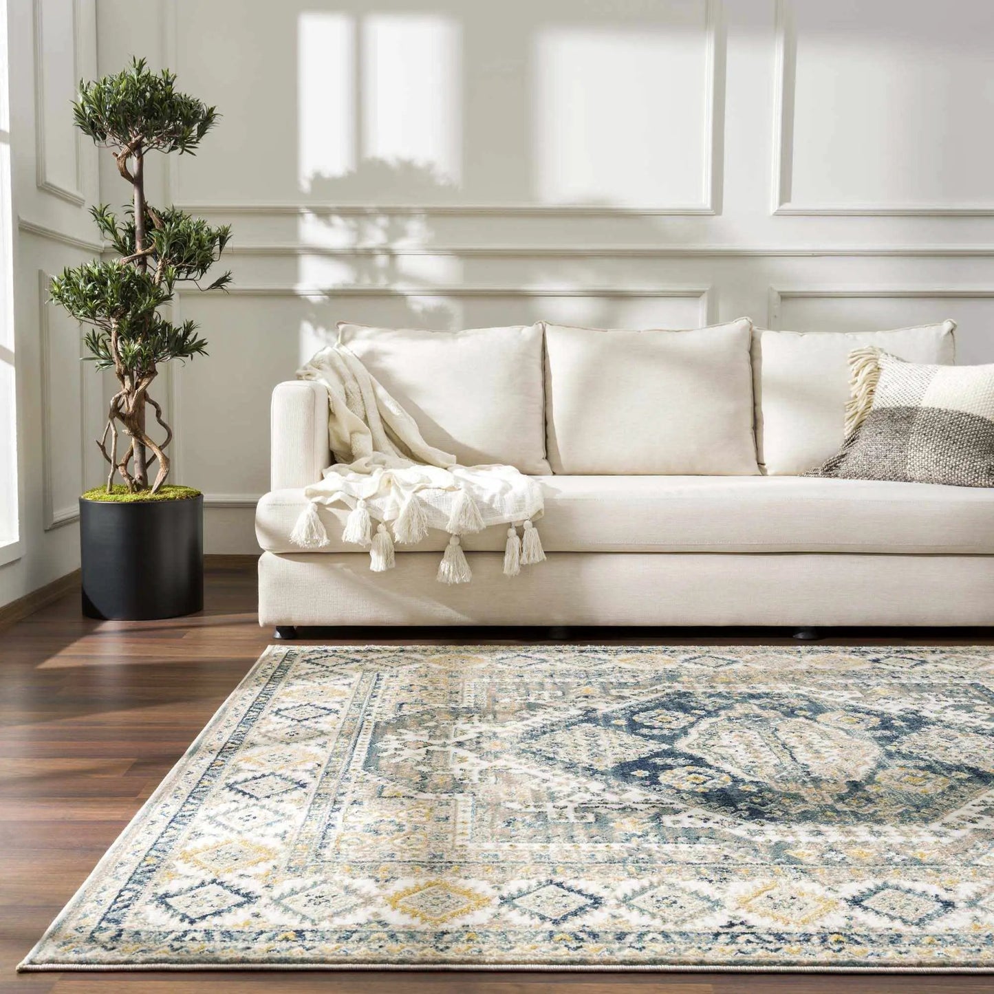 Brend Blue Medallion Area Rug from PriceLows™
