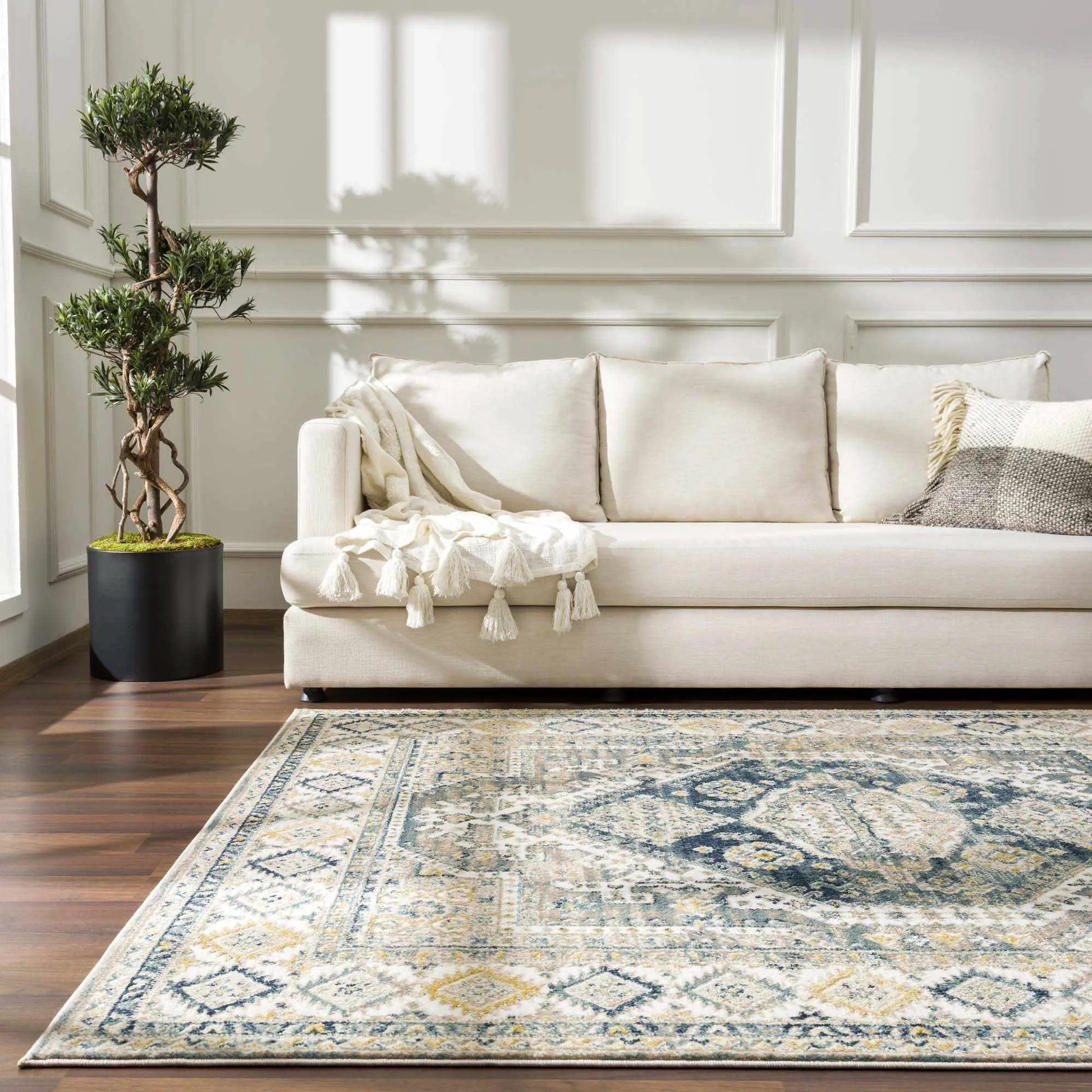 Brend Blue Medallion Area Rug from PriceLows™