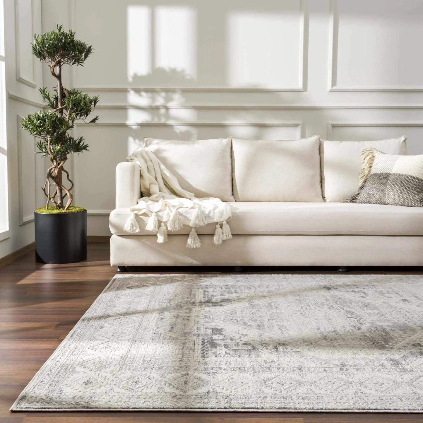 Brend Taupe Medallion Area Rug from PriceLows™