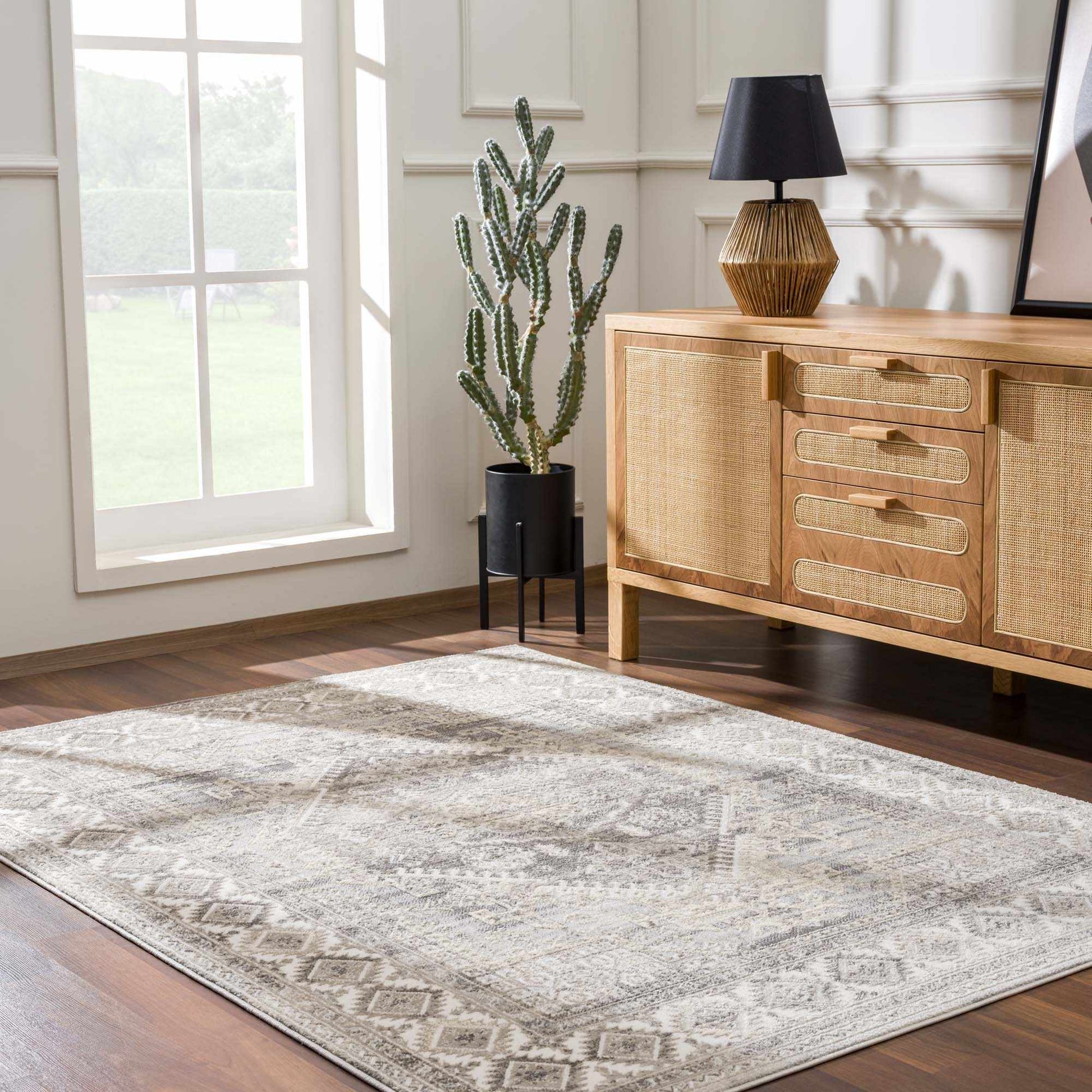 Brend Taupe Medallion Area Rug from PriceLows™