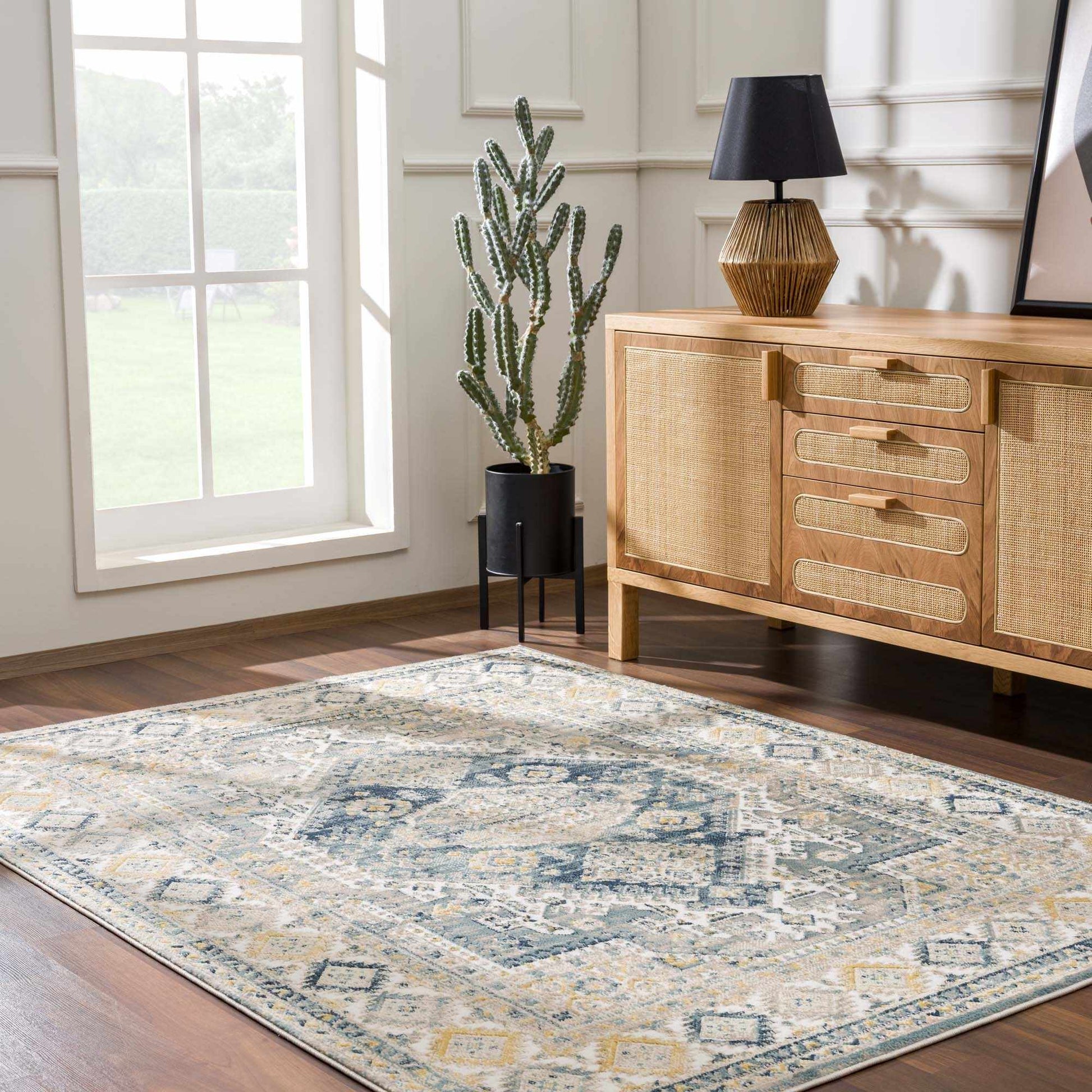 Brend Blue Medallion Area Rug from PriceLows™
