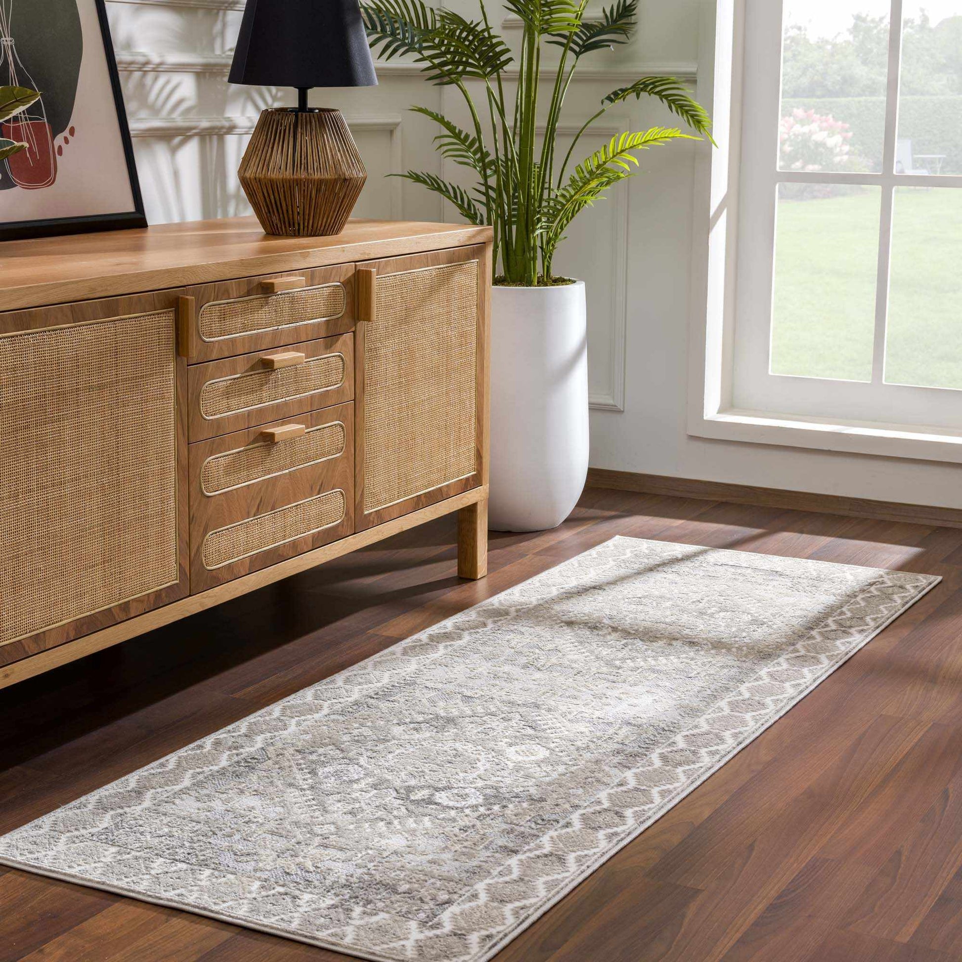 Brend Taupe Medallion Area Rug from PriceLows™