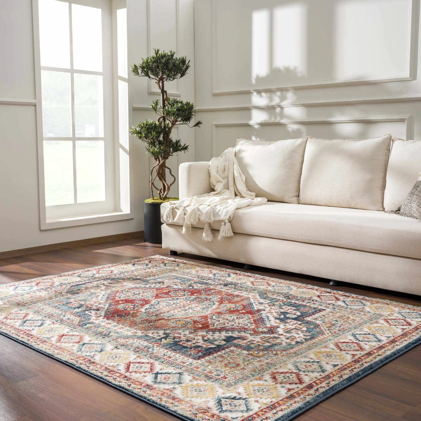 Brend Rust Medallion Area Rug from PriceLows™