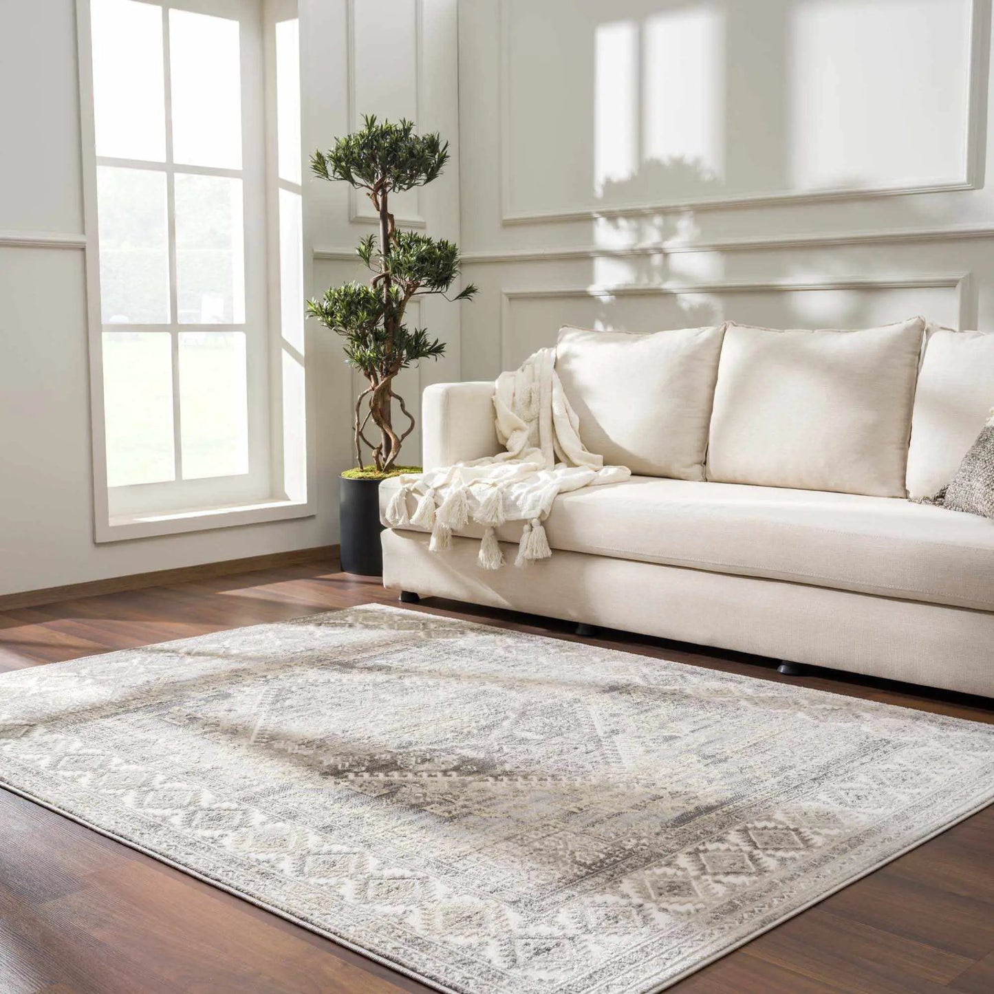 Brend Taupe Medallion Area Rug from PriceLows™