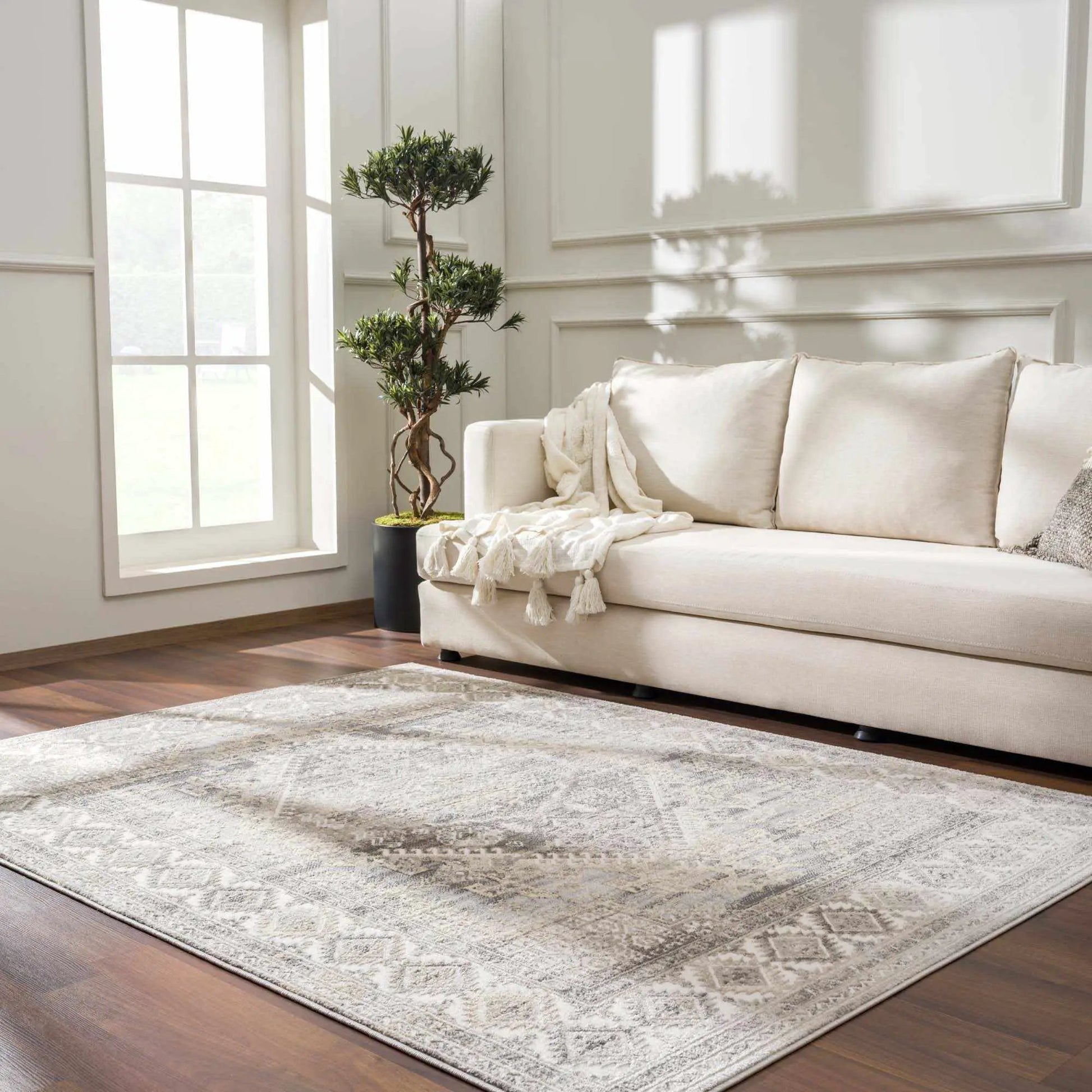 Brend Taupe Medallion Area Rug from PriceLows™