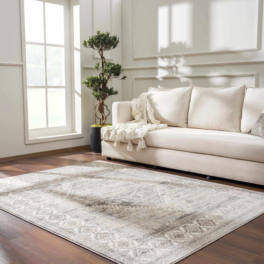 Brend Taupe Medallion Area Rug from PriceLows™