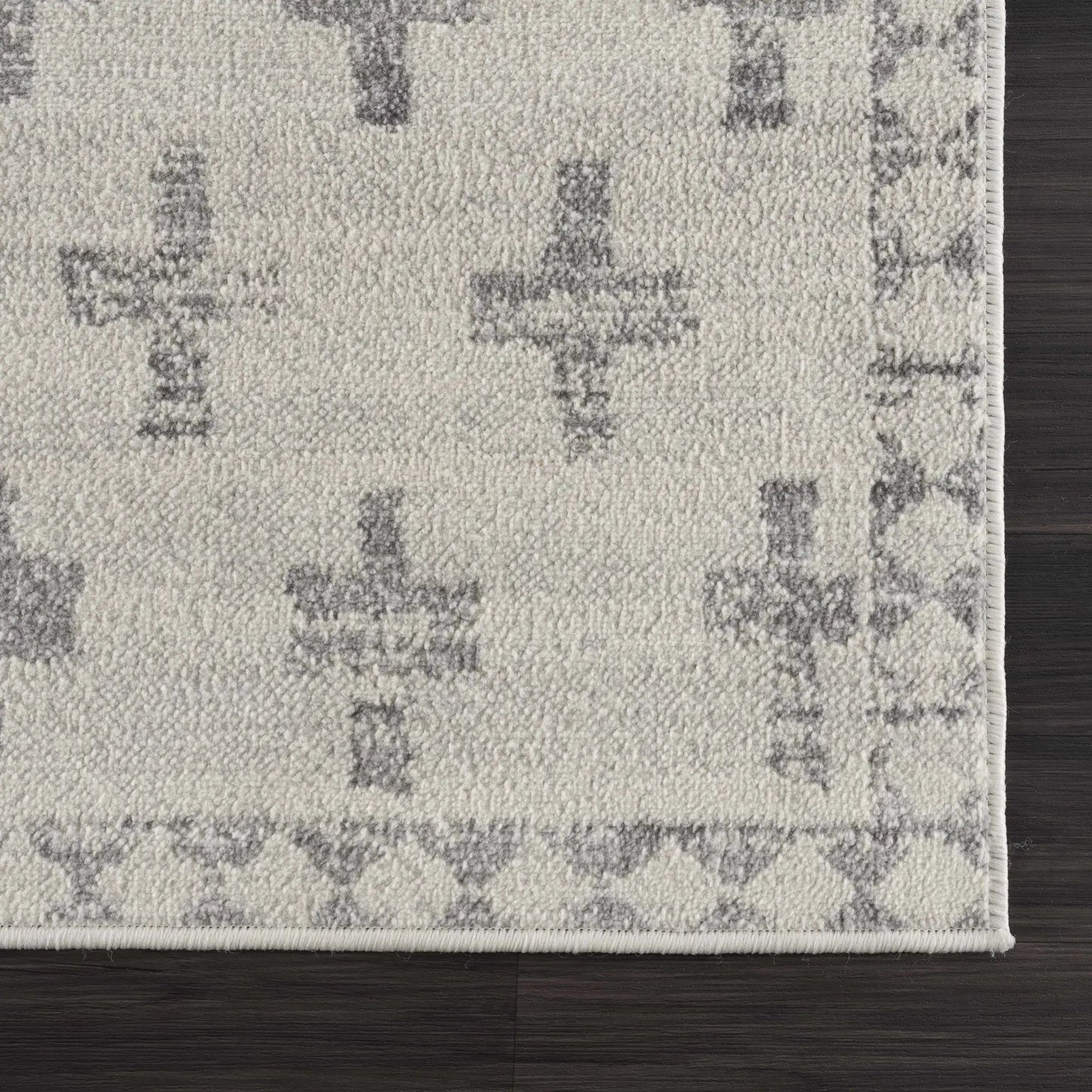 Tigris Swiss Cross Ivory & Gray 2322 Area Rug from PriceLows™
