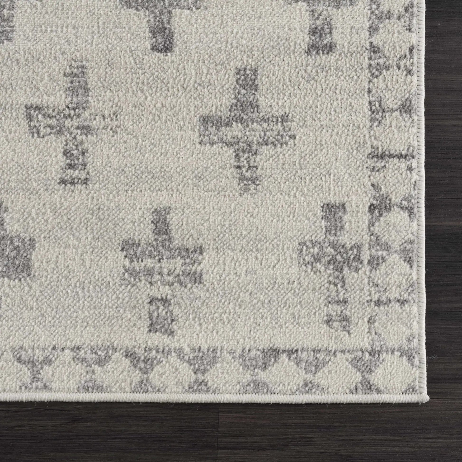 Tigris Swiss Cross Ivory & Gray 2322 Area Rug from PriceLows™
