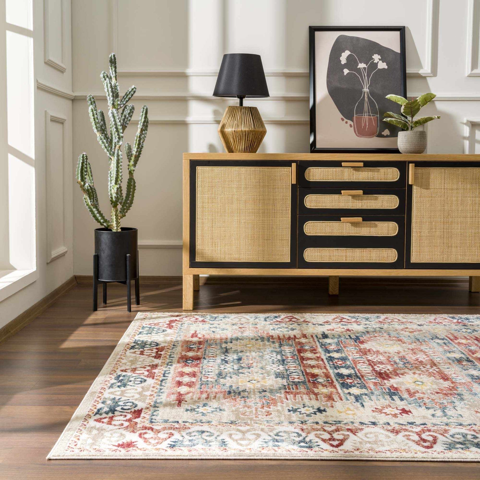 Bindi Blue & Rose Area Rug from PriceLows™