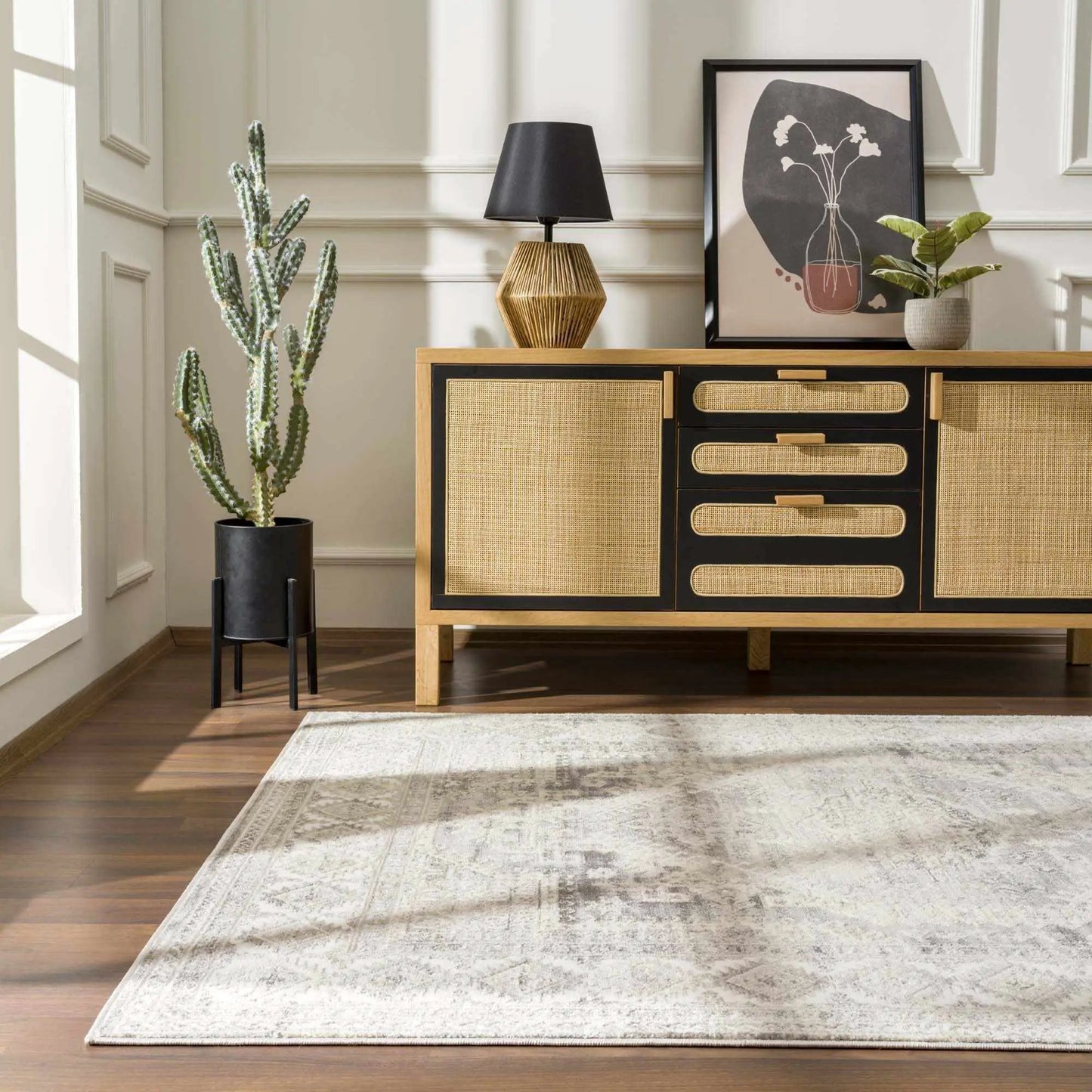 Brend Taupe Medallion Area Rug from PriceLows™