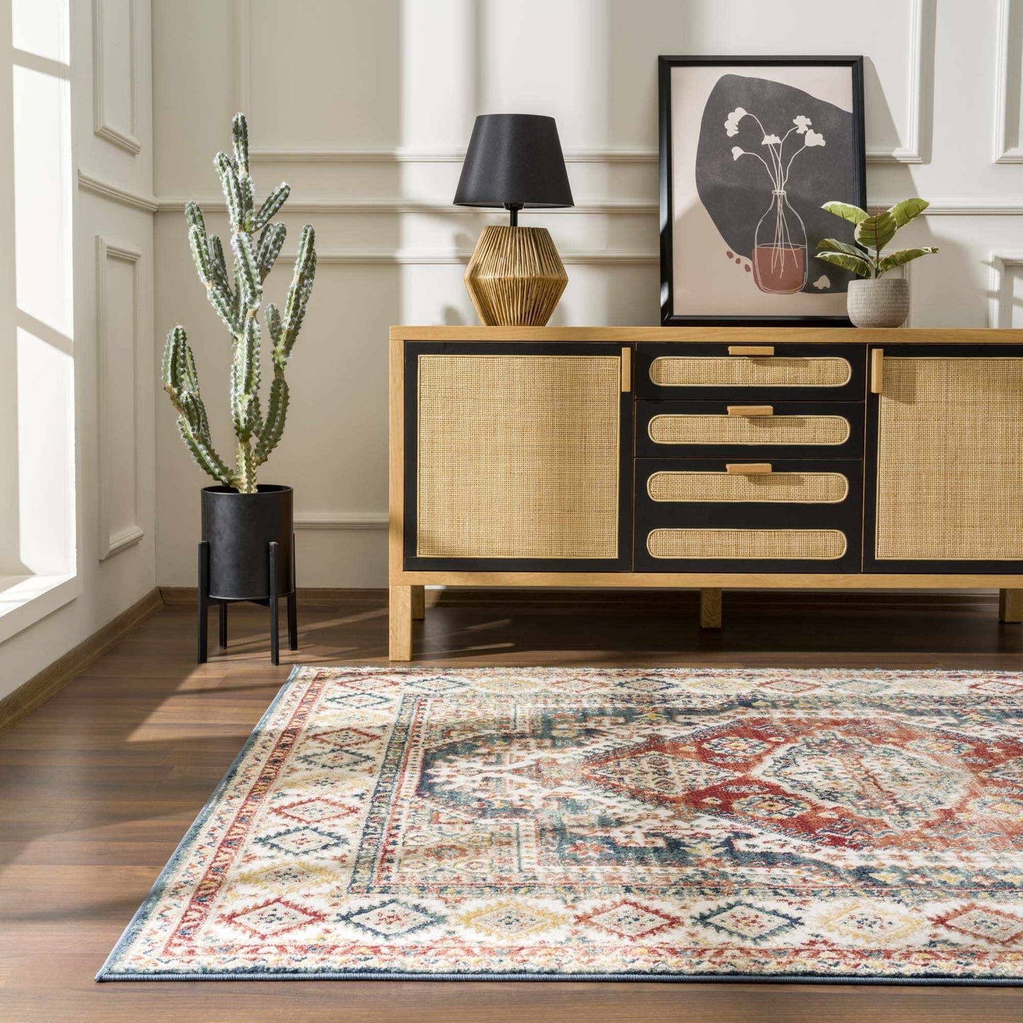 Brend Rust Medallion Area Rug from PriceLows™