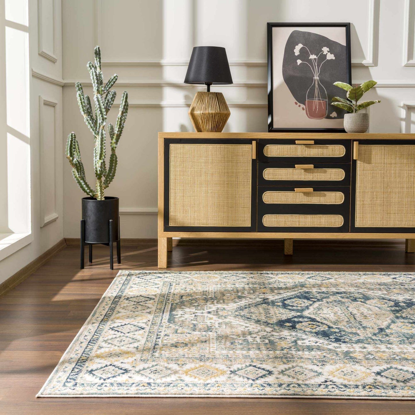 Brend Blue Medallion Area Rug from PriceLows™