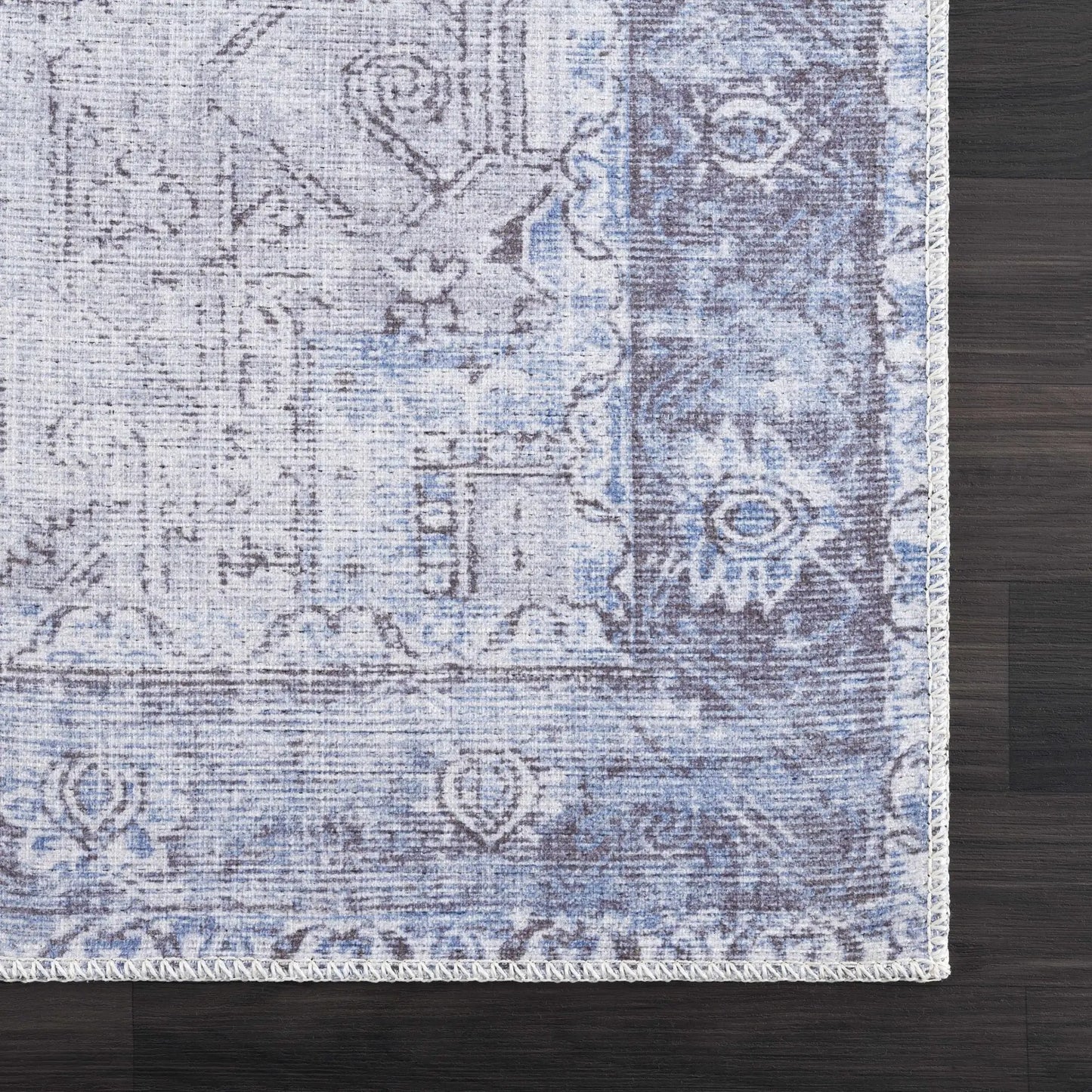 Rosman Blue Washable Area Rug from PriceLows™