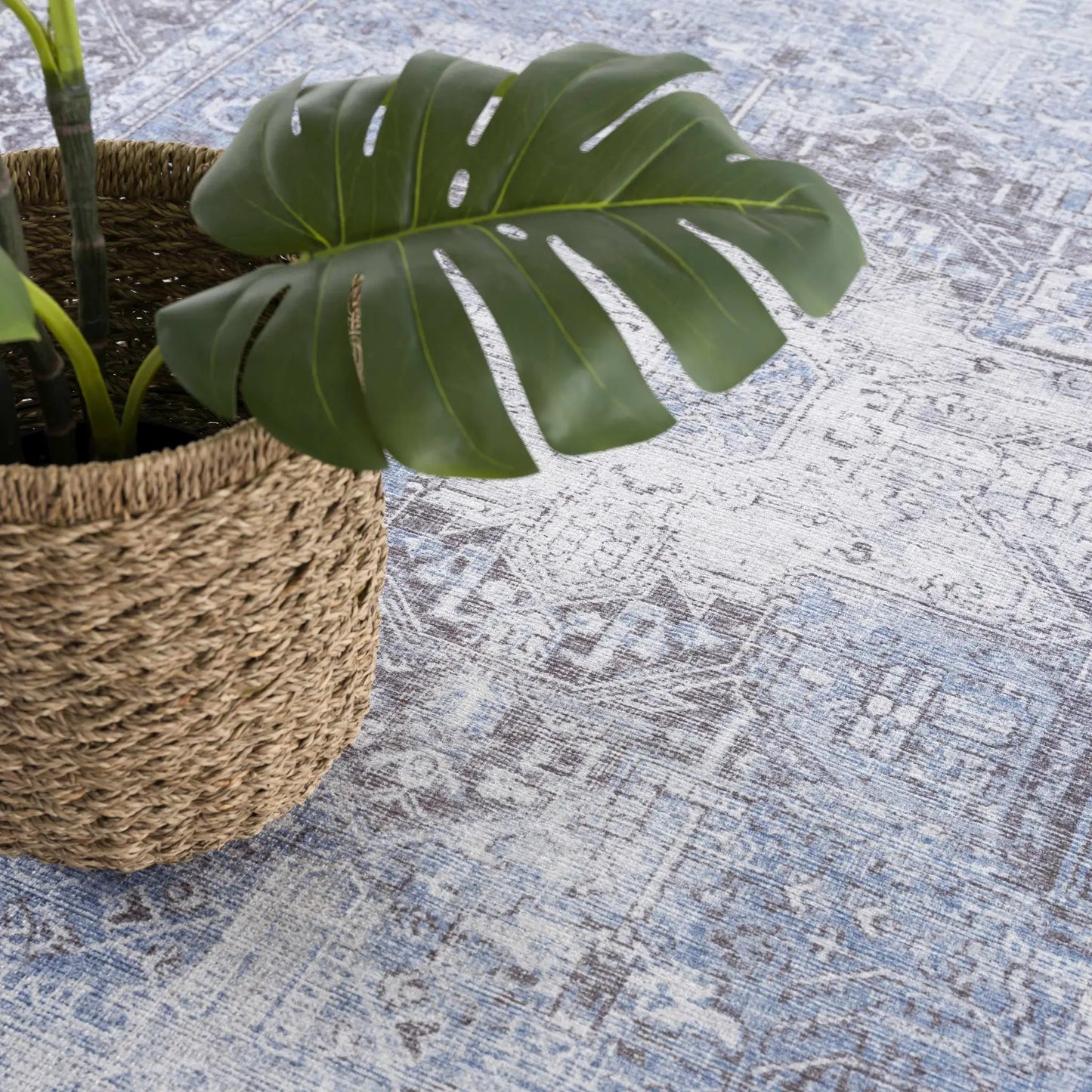 Rosman Blue Washable Area Rug from PriceLows™