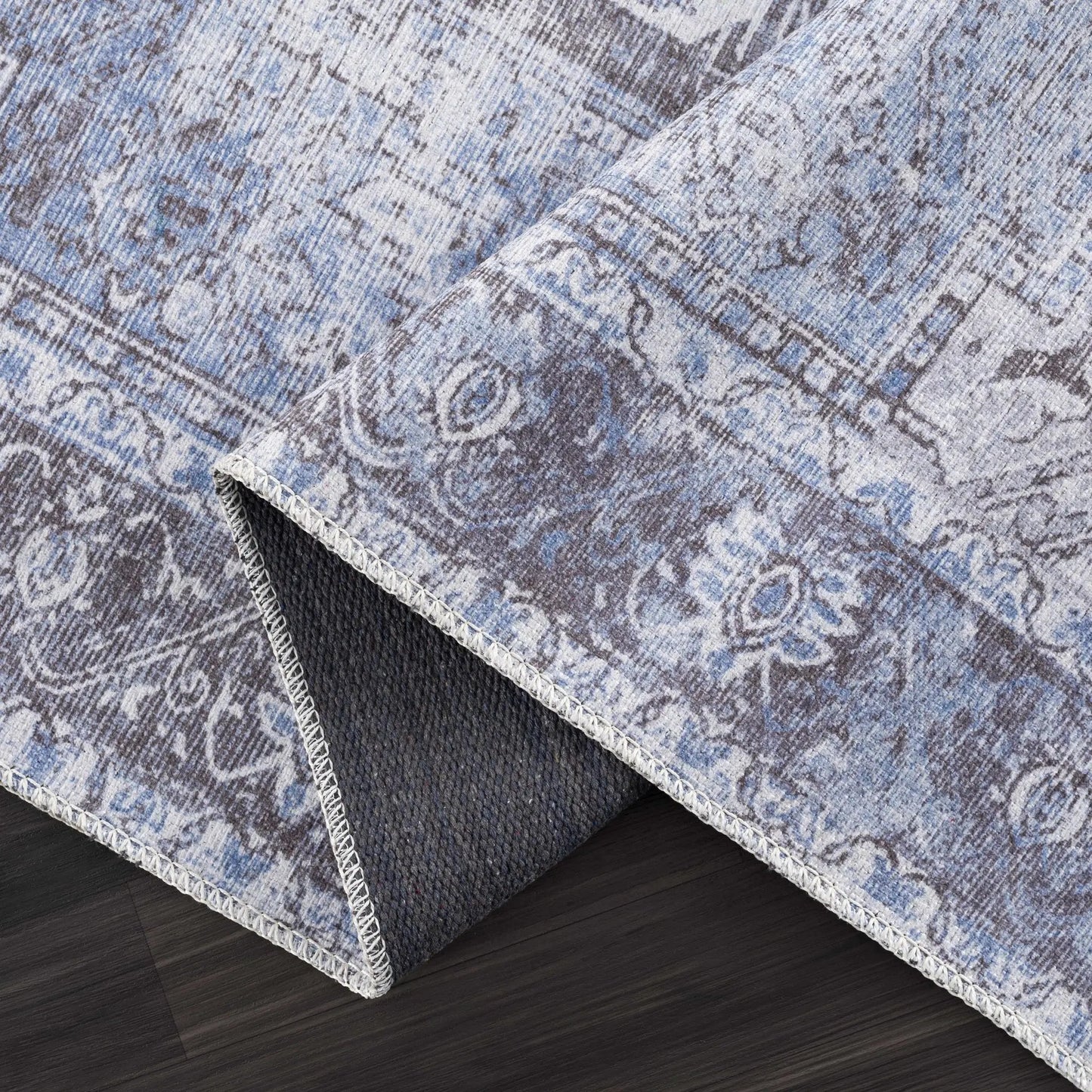 Rosman Blue Washable Area Rug from PriceLows™