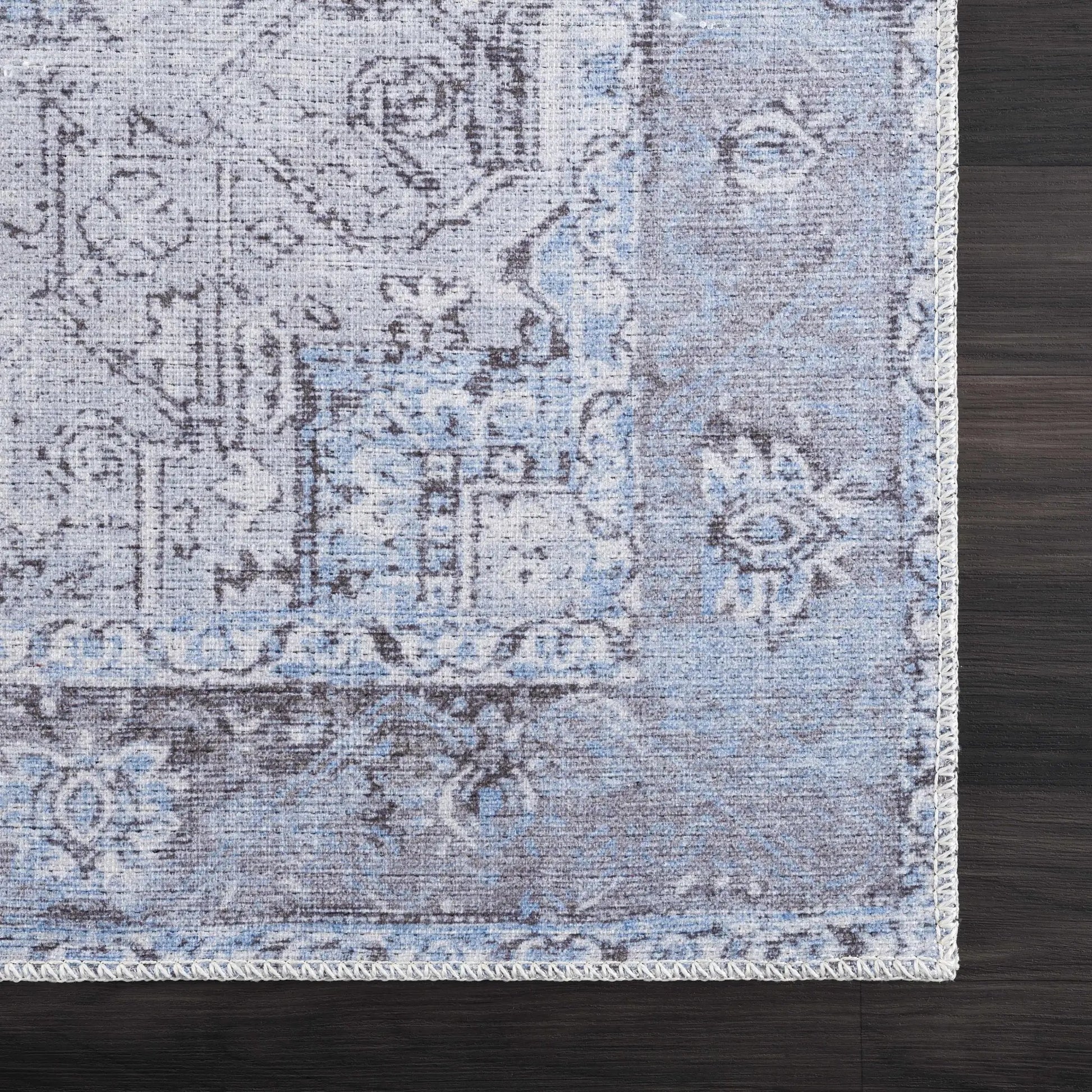 Aqua Rosman Washable Area Rug from PriceLows™