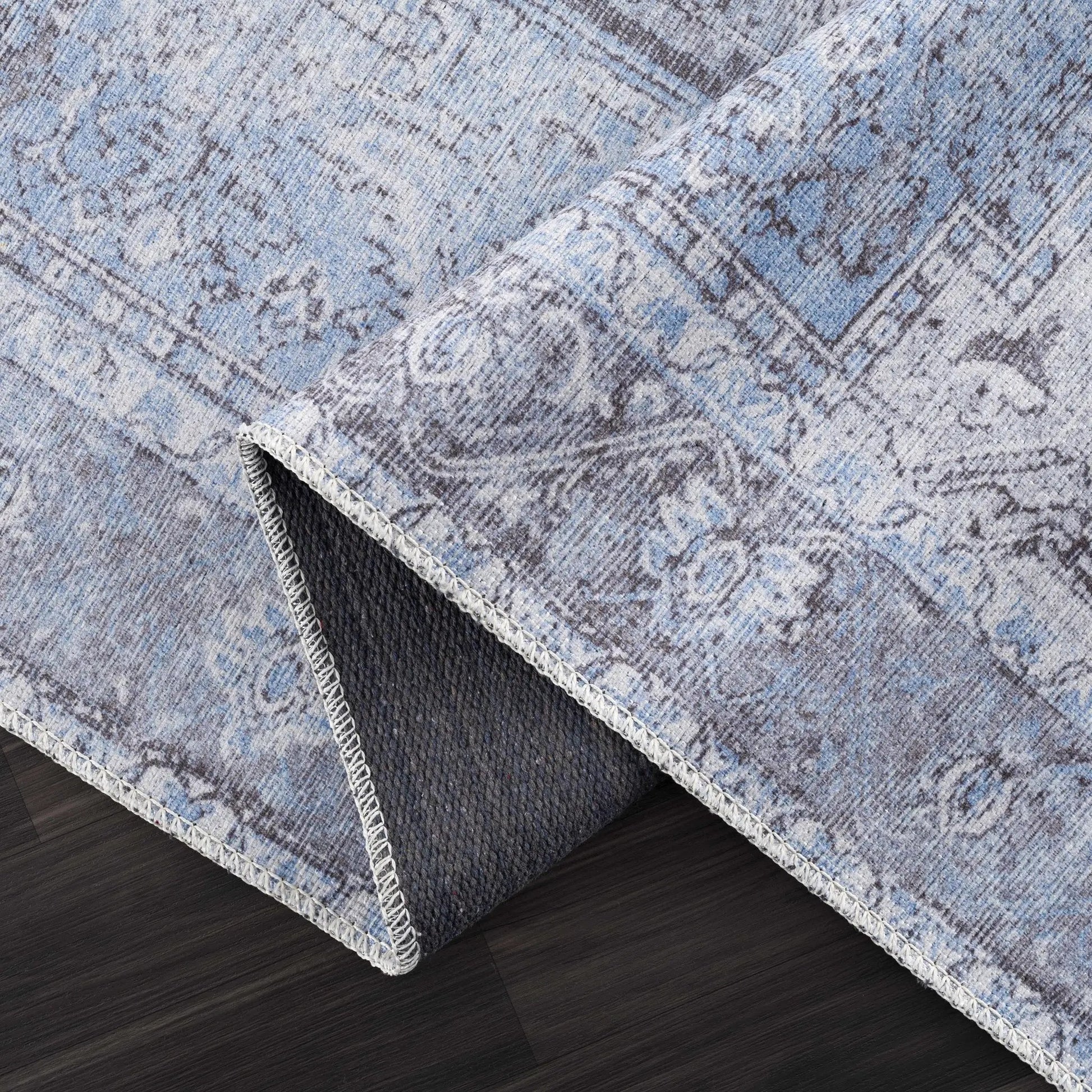 Aqua Rosman Washable Area Rug from PriceLows™