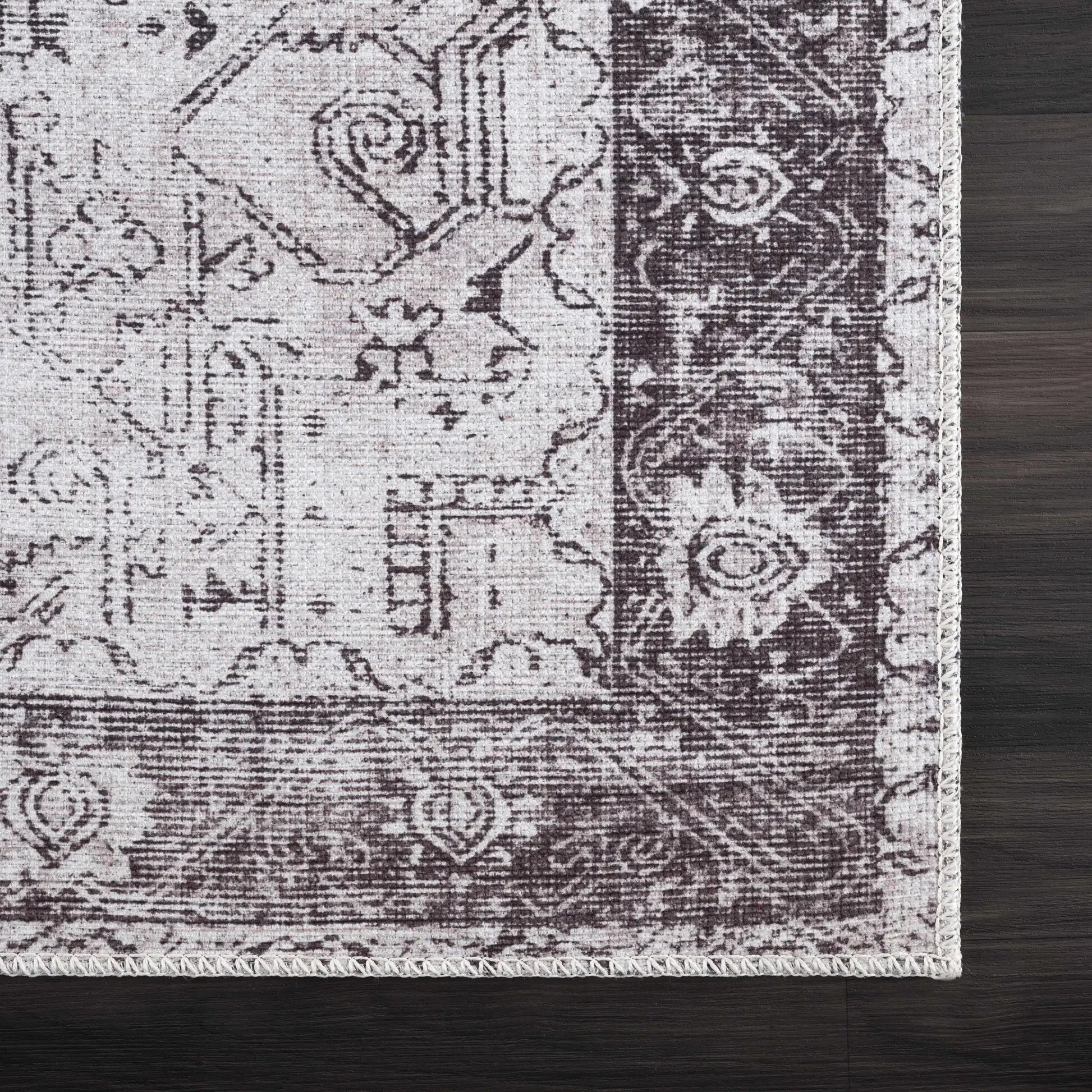 Rosman Gray Washable Area Rug from PriceLows™