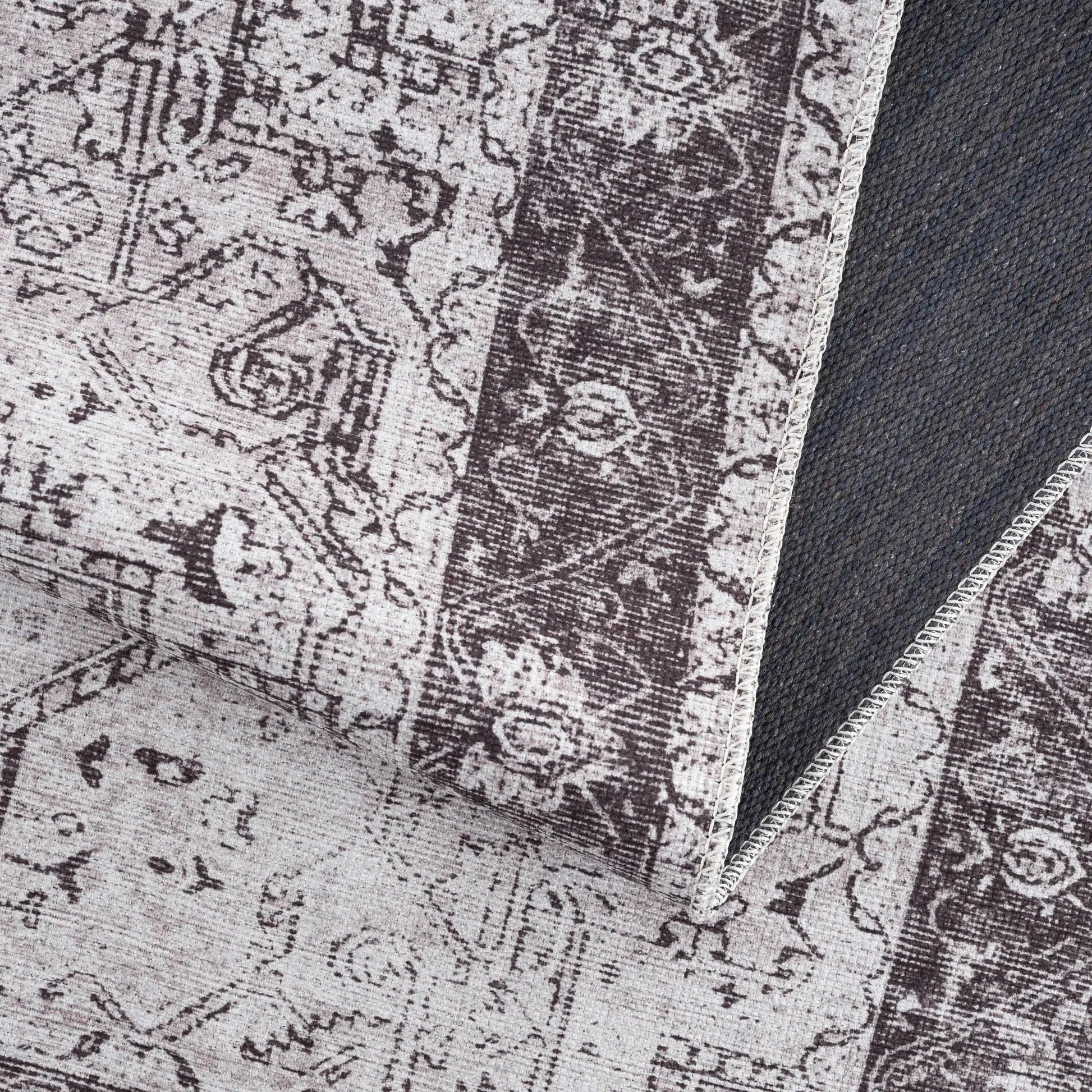 Rosman Gray Washable Area Rug from PriceLows™