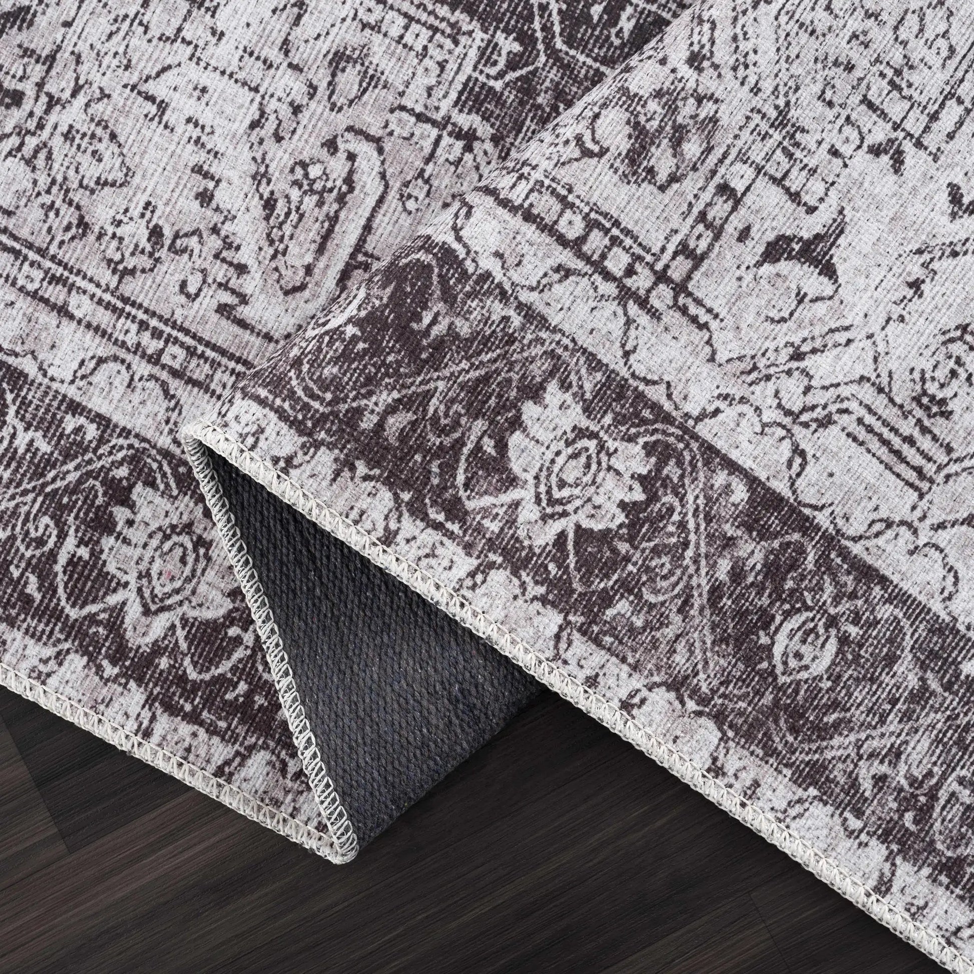 Rosman Gray Washable Area Rug from PriceLows™