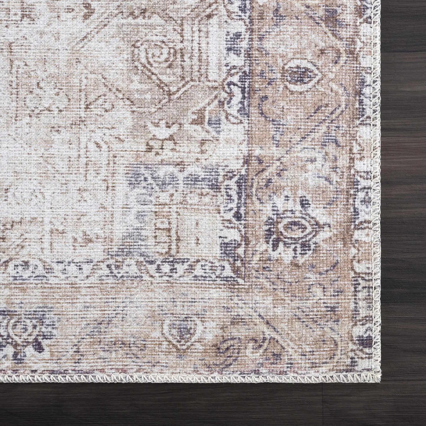 Beige Rosman Washable Area Rug from PriceLows™