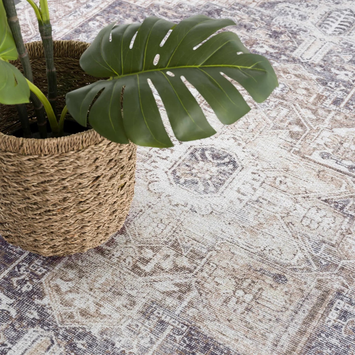 Beige Rosman Washable Area Rug from PriceLows™