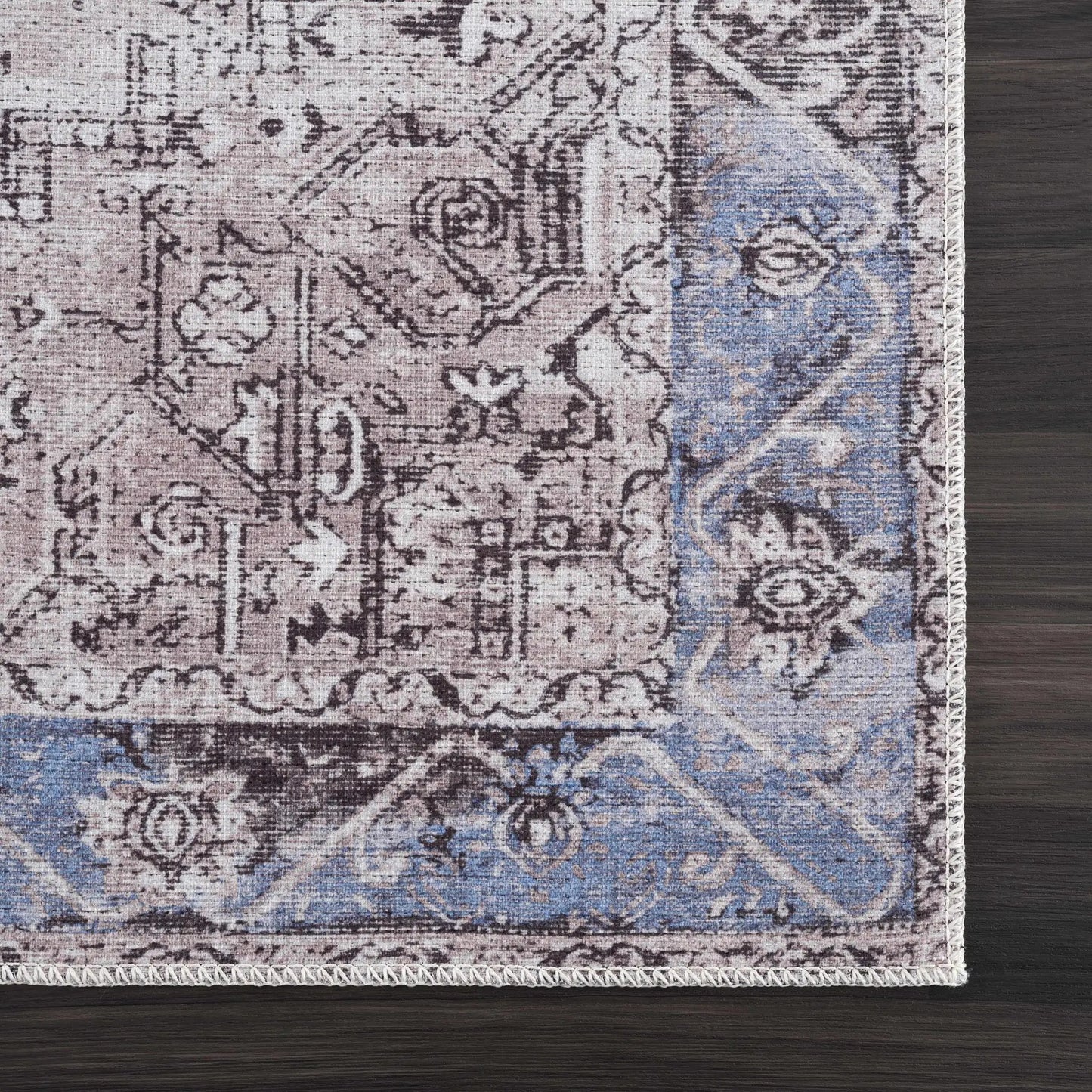 Rosman Blue&Beige Washable Area Rug from PriceLows™