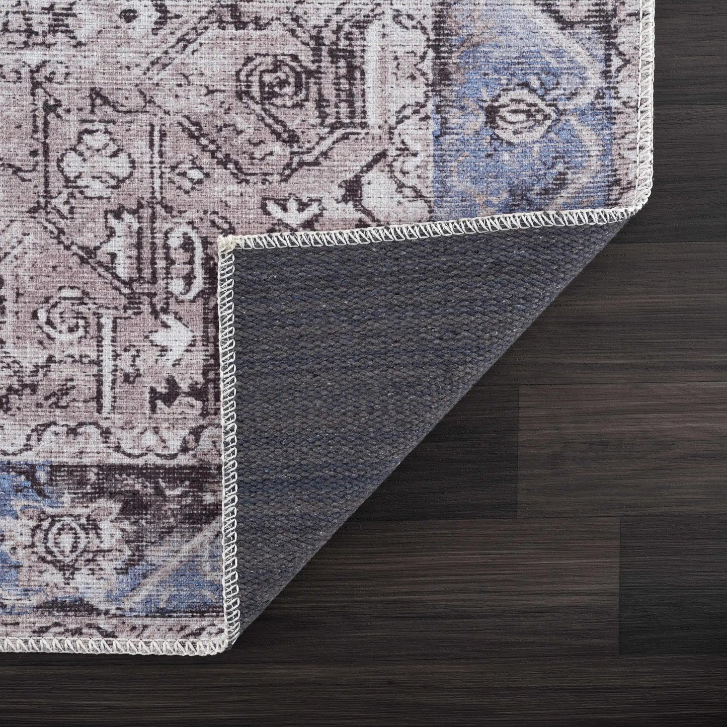 Rosman Blue&Beige Washable Area Rug from PriceLows™