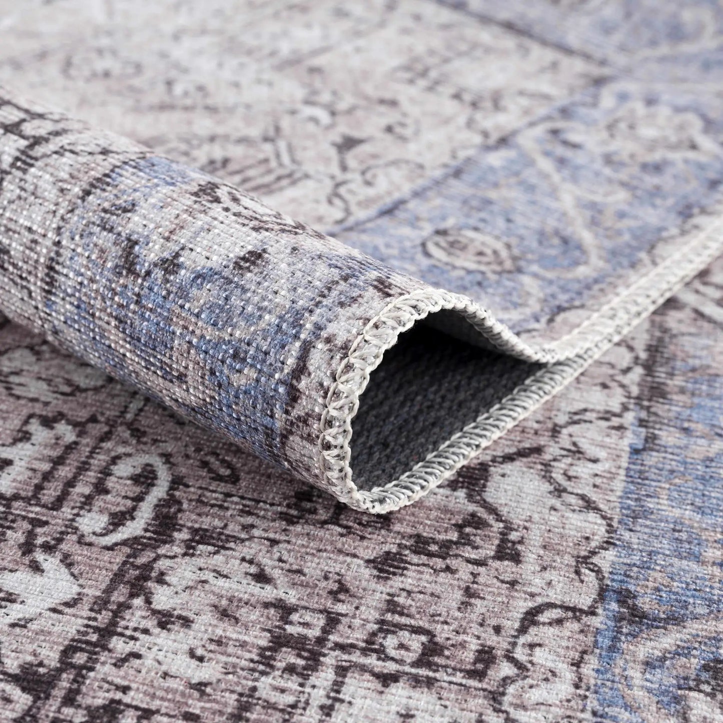 Rosman Blue&Beige Washable Area Rug from PriceLows™