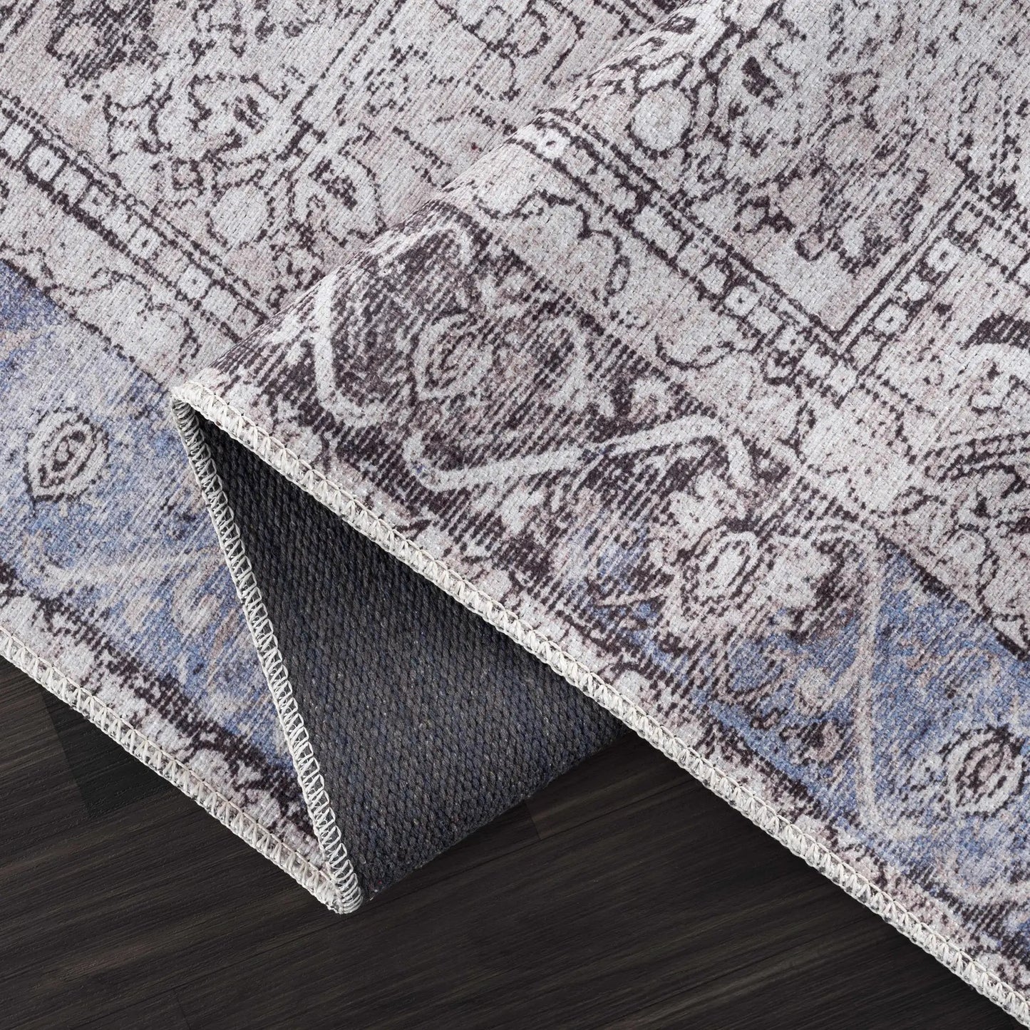 Rosman Blue&Beige Washable Area Rug from PriceLows™