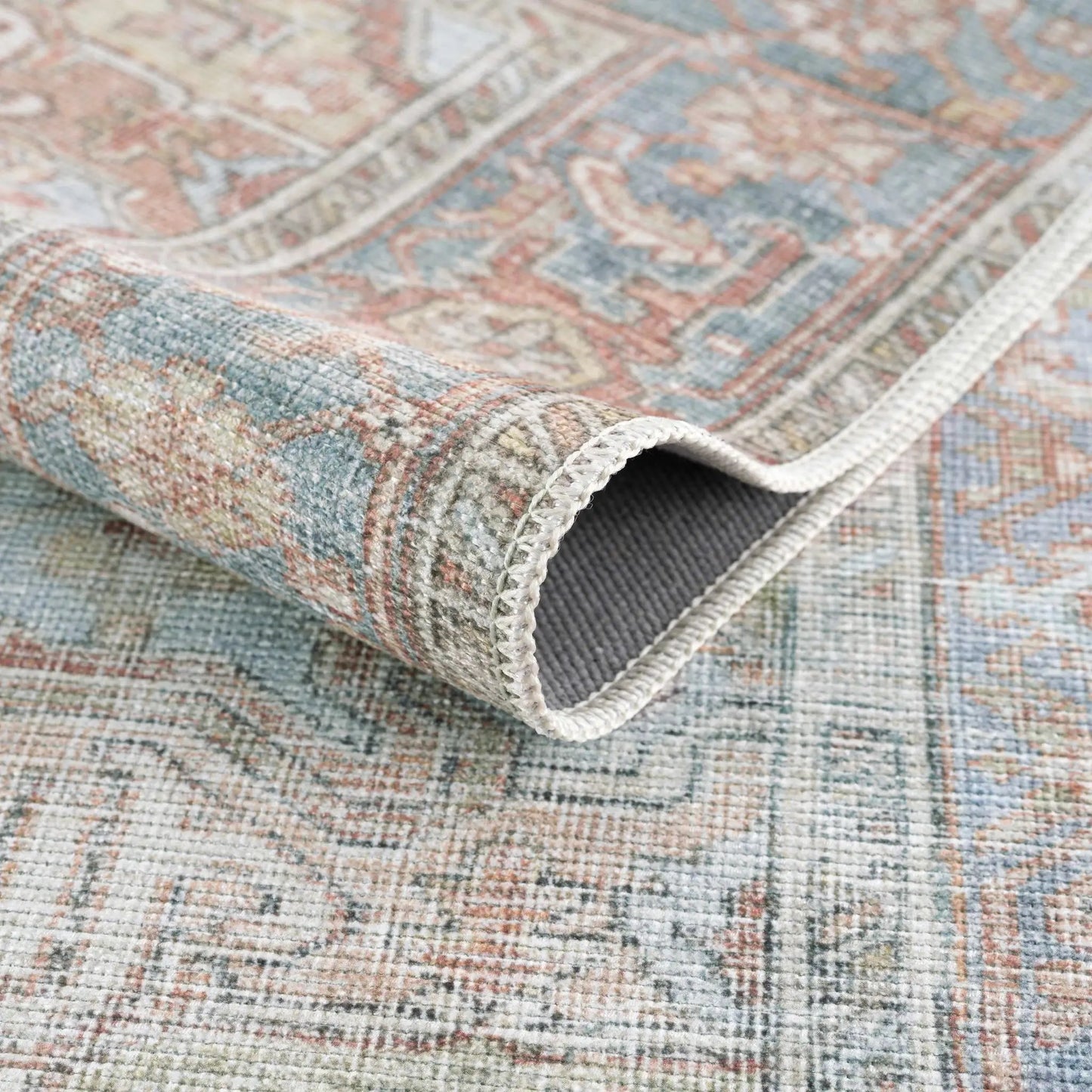 Maayon Medallion Rust Washable Area Rug from PriceLows™
