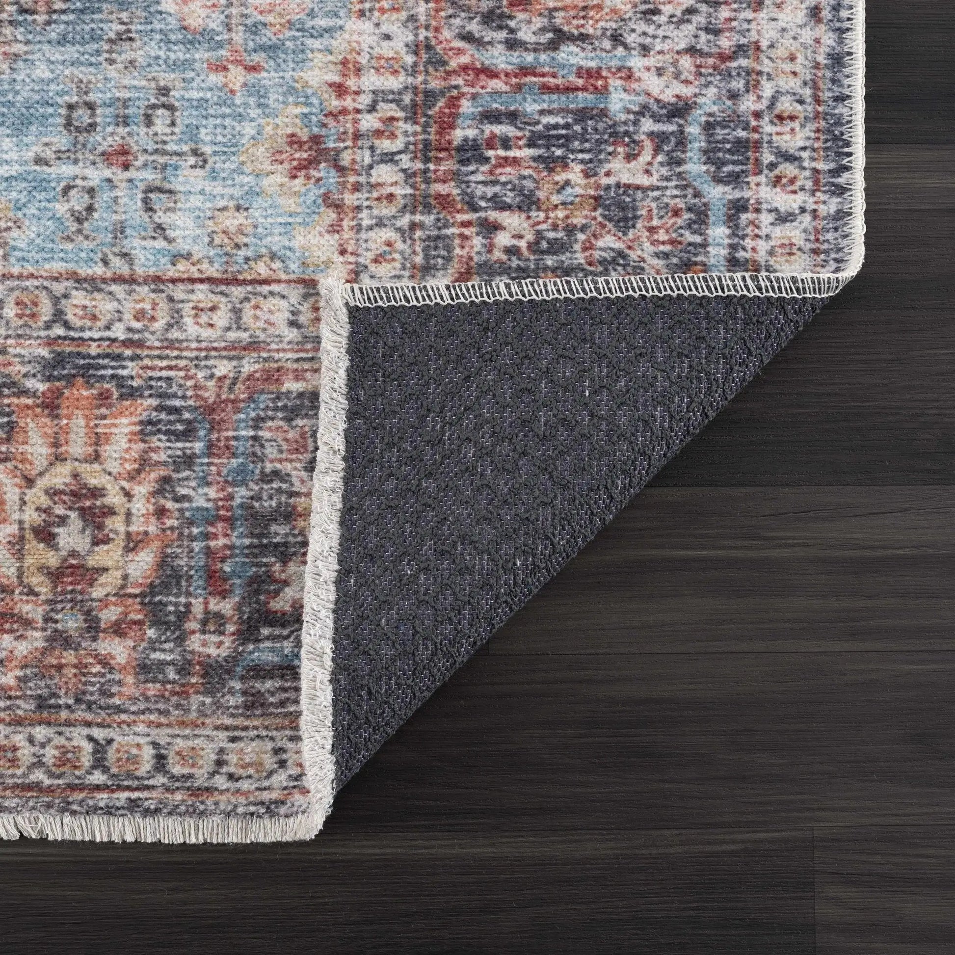 Blue Burgundy Holi-2302 Washable Area Rug from PriceLows™